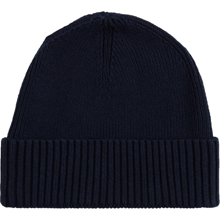 Зимня шапка-біні Tommy Hilfiger TH Flag з бавовни Pima, синя (Space Blue), універсальний розмір