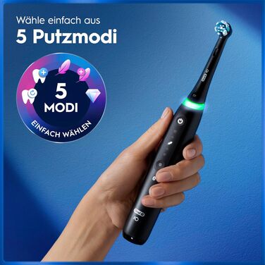 Електрична зубна щітка Oral-B iO Series 5 Matt Black: 5 режимів чищення, насадка та дорожній футляр, чорна