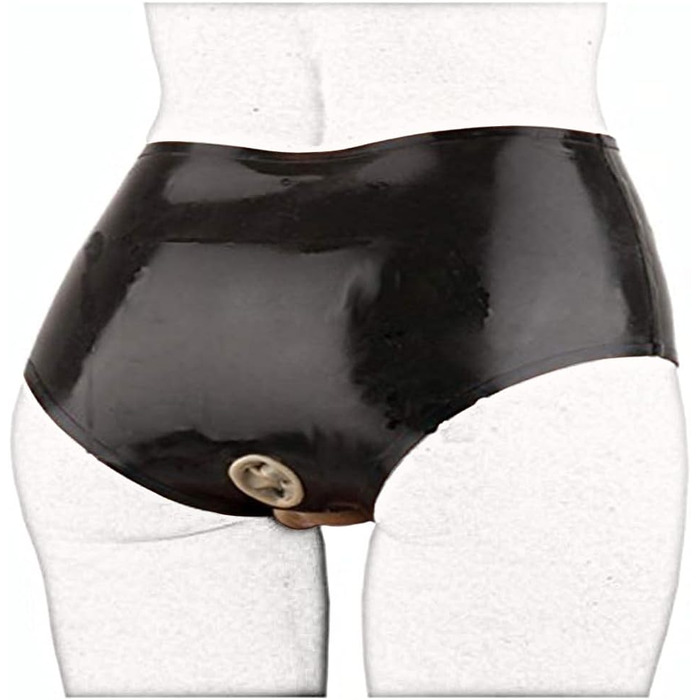Латексні шорти сексуальної білизни з анальним конденсатом для косплею, чорні (L), 1 шт.