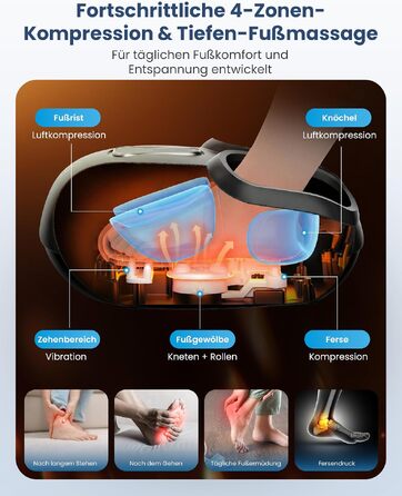 Електричний масажер для ніг COMFIER Shiatsu, інфрачервоний масажер стоп, чорний