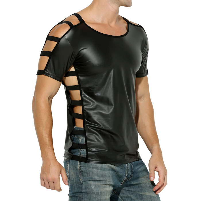 Чоловіча футболка з латексу, напіврукав, вирізи XL