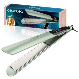 Випрямляч для волосся Cecotec Lisse Keratin Essence Olive, керамічні пластини з аргановою олією, регулювання температури 130–230 °C, функція HeatMax, зелений, з дорожнім чохлом