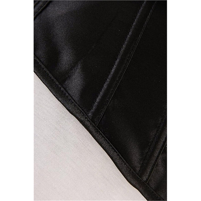 Корсет Daen Korsett для корекції фігури, повний бюст, топ-бюстгальтер, готичний, бурлеск, шнурівка, сатиновий чорний (S)