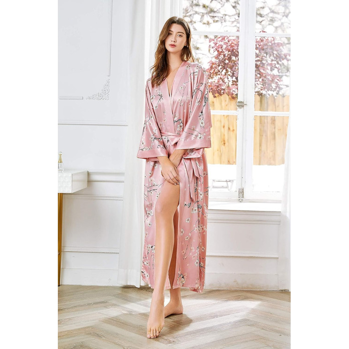Халат жіночий BABEYOND з квітковим принтом, рожевий (один розмір)