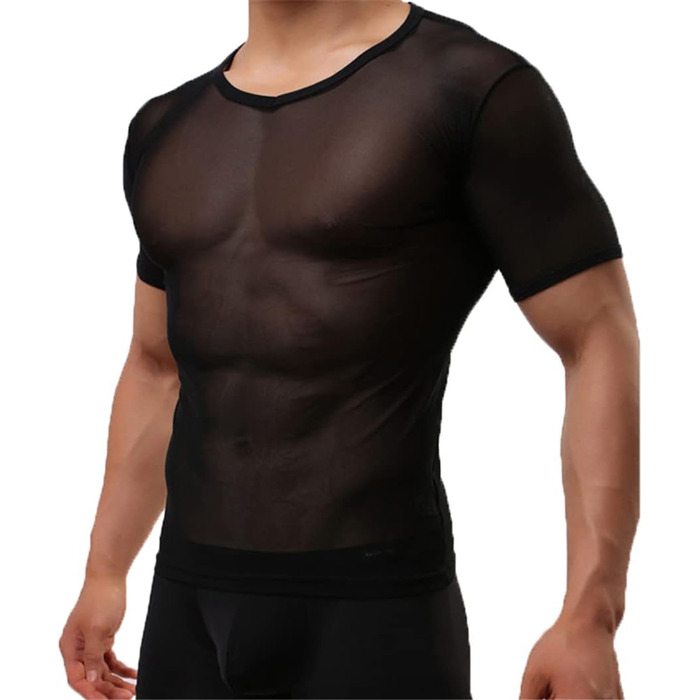 Чоловіча прозора футболка-сітка Bollrllr: сексуальна нижня білизна, футболка-сітка, топ, майка