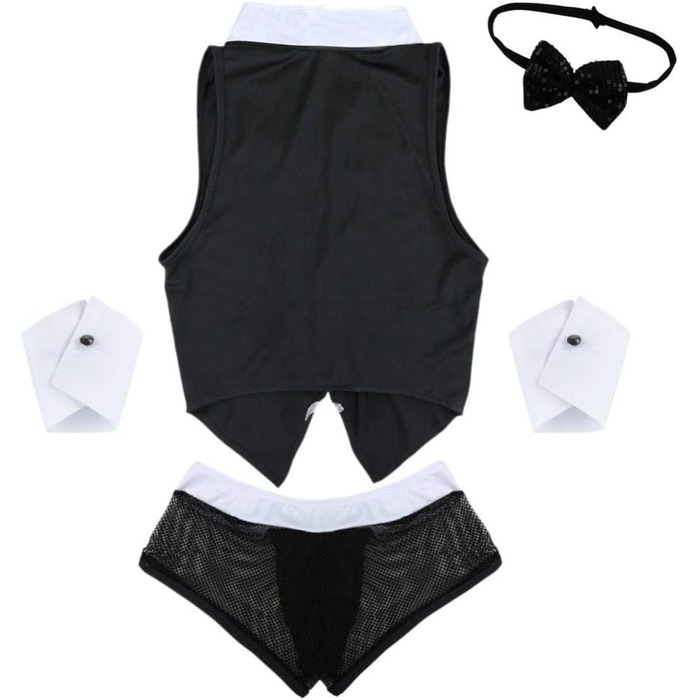 Боксерки чоловічі KHDFYER з принтом служанки, 5 шт. Комплект нижньої білизни з наручниками, чорний, M