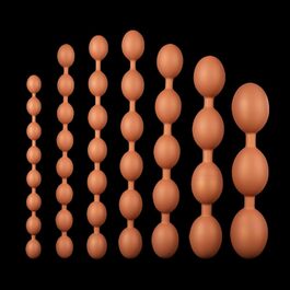 Анальні кульки Jomyu з ланцюжком, м'який силікон. Комплект анальних кульок, плагінів та вагінальних кульок. Для чоловіків та жінок.