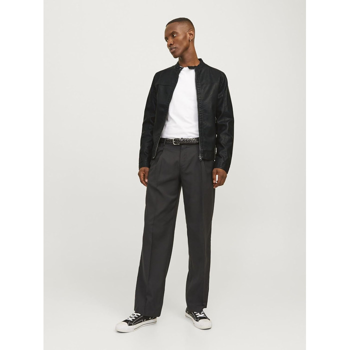 Чоловіча куртка з екошкіри Jack & Jones, чорна, розмір XL