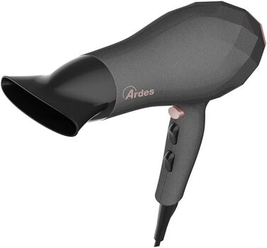 Професійний компактний фен для волосся ARDES ARPHON02 STYLO 2200 Вт, для дому та подорожей, з дифузором, концентратором та знімним фільтром