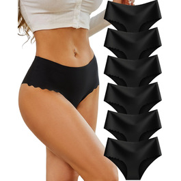 Шорти жіночі безшовні з високою талією, трусики-сліпи, 6 шт. (чорний) L