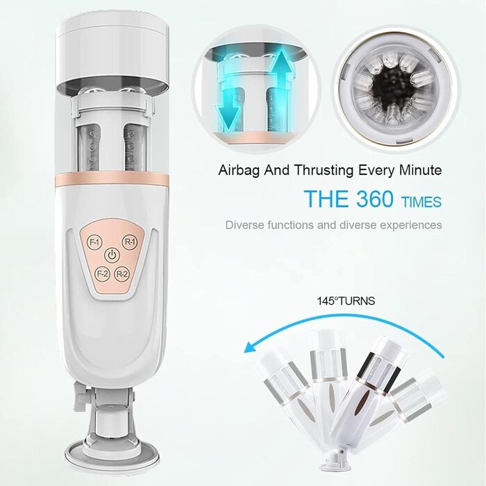 Автоматичний статевий аксесуар для самостійних задоволень з 10 телескопічними режимами та 5 швидкостями. Стимулятор з 3D силіконовою вагіною та пенісом.