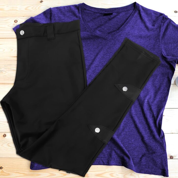 Чоловічі шкіряні штани Lederhosen Slim Fit, чорні - для костюмів та косплею