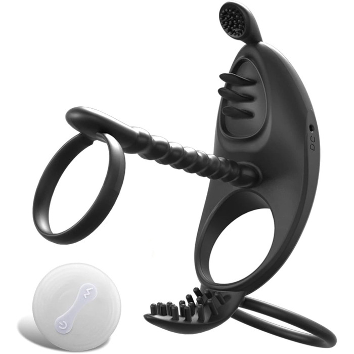 Вібруючі кільця для пениса для пар з пультом дистанційного керування - 7 режимів, масажер для чоловіків, сексуальні іграшки для пар