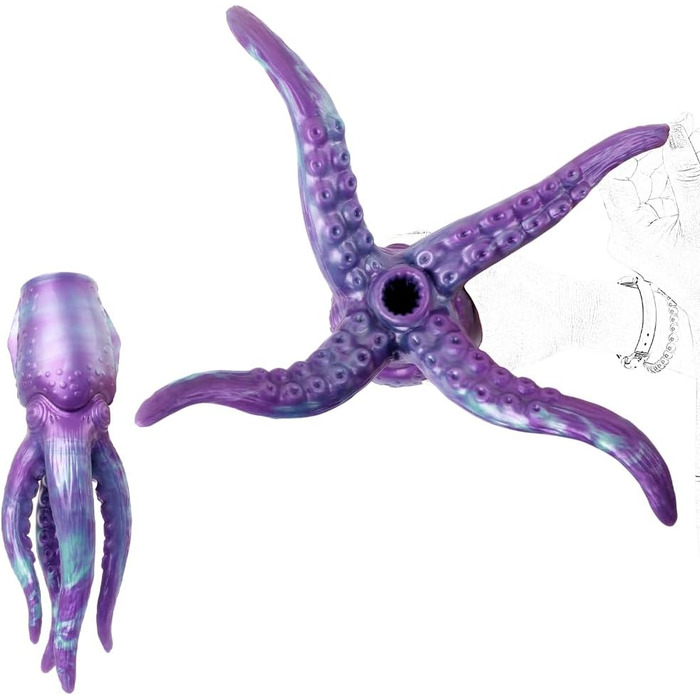 Реалістичний мастурбатор у вигляді інопланетної істоти з 4 щупальцями, силікон, 2 в 1, для чоловіків