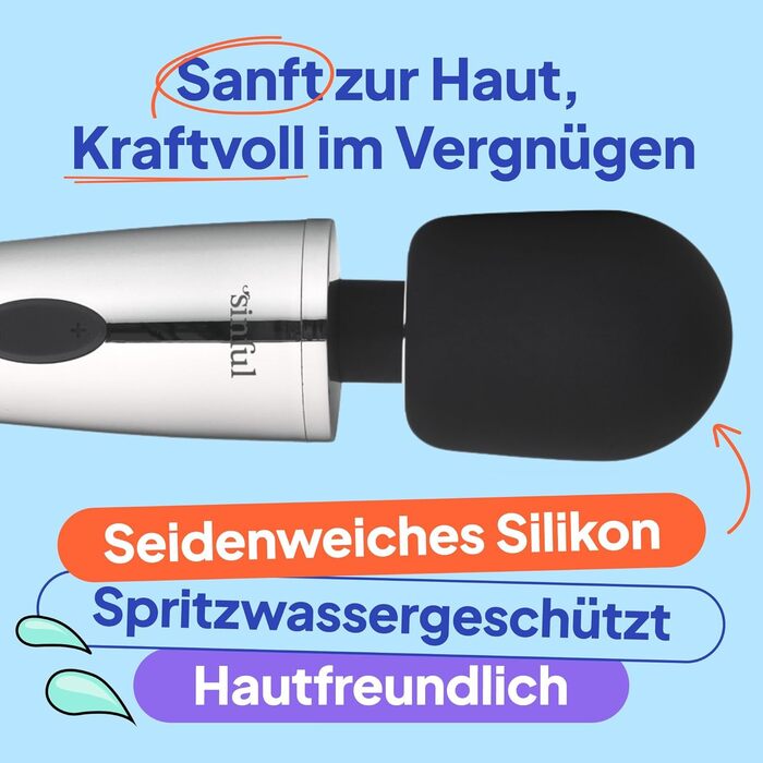 Масажер для тіла Luxy - бездротовий вібратор для жінок, сріблястого кольору. 10 режимів, водонепроникний.