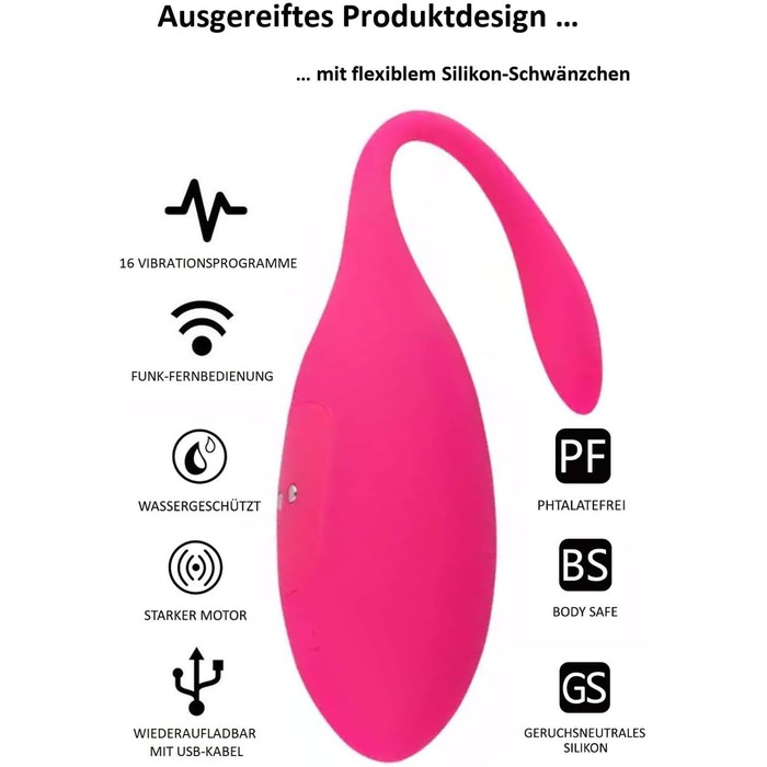 Вібратор JOY DeLuxe з пультом дистанційного керування - віброяйце з силікону, USB-зарядка