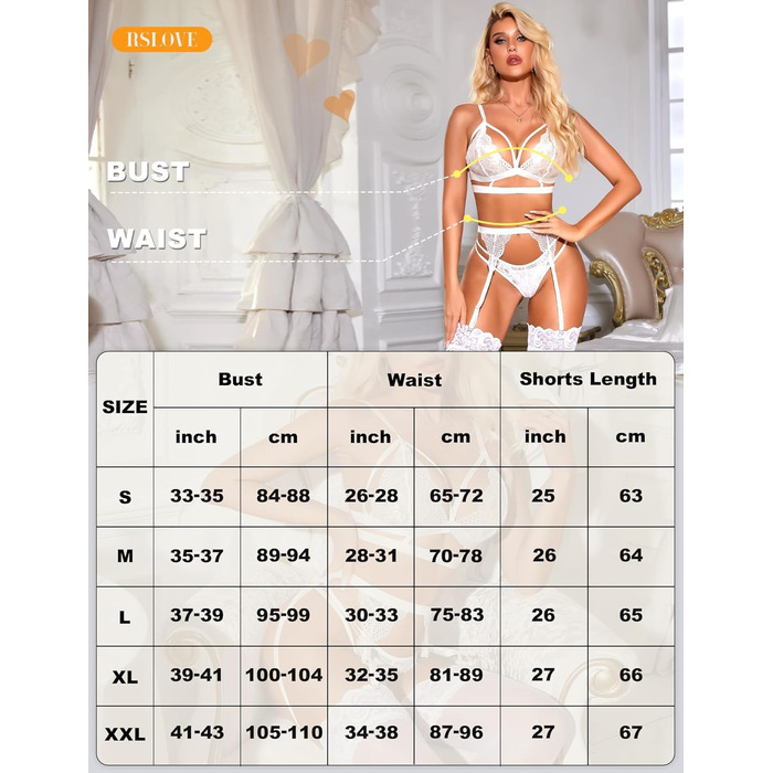 RLOVE жіночий боді з плюшу, babydoll з корсетним поясом, сексуальний бюстгальтер та висока талія, чорний, червоний (S, білий)