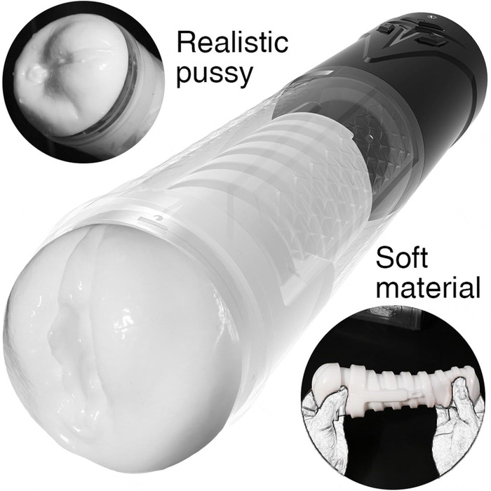 Електричний мастурбатор для чоловіків, чаша з режимами всмоктування, секс-іграшка, автоматичний мастурбатор з 3D силіконовою вагіною