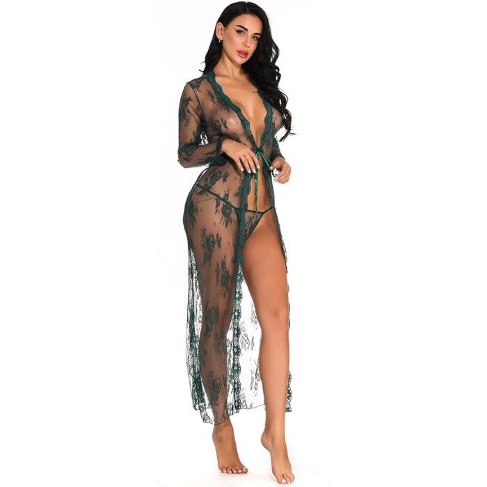 Комплекти нижньої білизни GMDNS для жінок, великі розміри, сексуальна нічна сорочка, XL, темно-зелений