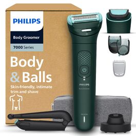 Тример для тіла та інтимних зон Philips Body Groomer Series 7000 BG7485/30, з 2D-гнучкою головкою, системою Triple Protect, насадками для спини та зарядним пристроєм, водонепроникний