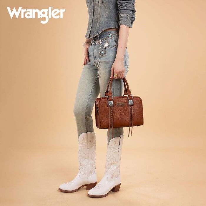Жіноча сумка-клатч Wrangler у стилі вестерн, вінтажний гаманець з ручкою, коричневий