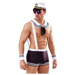 Костюм поліцейського для чоловіків: поліцейський костюм, комплект стриптера, форма, шапка, лацхави, білий, універсальний розмір