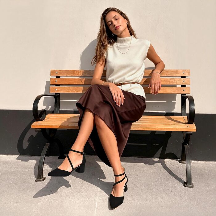 Жіночі туфлі-човники Dream Pairs, закритий носок, нубук, чорні, розмір 39 EU