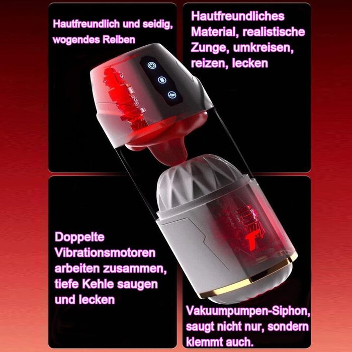 Електричний мастурбатор OnundOn для чоловіків та жінок, 3-в-1, 10 режимів вібрації