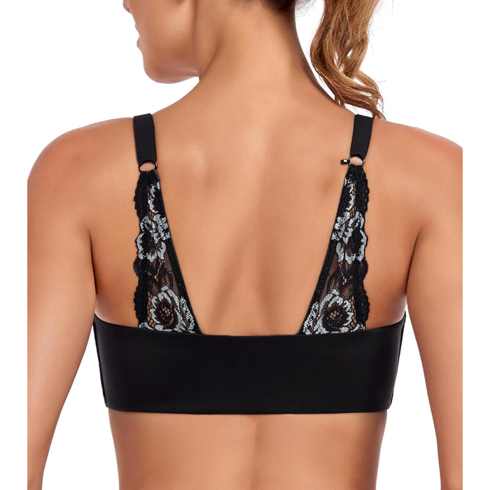 Леморосі: Безшовний бюстгальтер без кісточок, мультивей, на спинку, з можливістю застібання спереду, великі розміри, надійний, повний об'єм, комфортний, класичний бралетт для повсякденного носіння (80E, чорний)