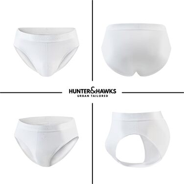 Боксерки чоловічі Hunter & Hawks 4 шт. у наборі, розмір S-6X, м'які, антибактеріальні, дихаючі, ідеальна посадка, Coo Dry Sips, мультипак (XXL, білий)