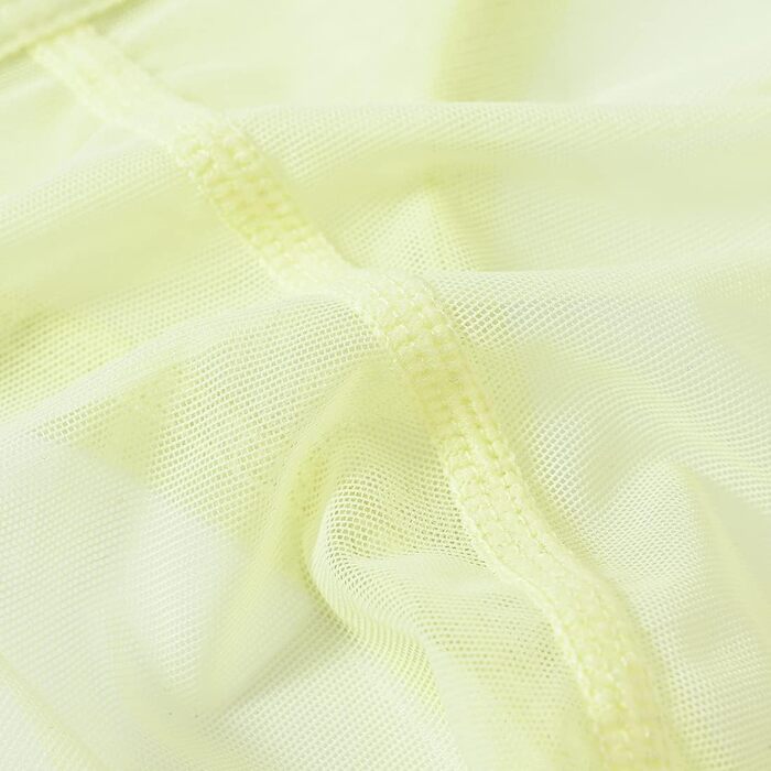 Сліп BIATWOWR для чоловіків, труси-сліпи з прозорого матеріалу, сексуальна білизна (XXL, жовтий)