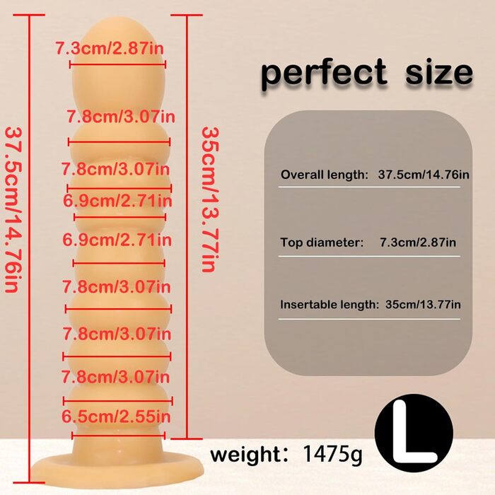 Анальний масажер Yasexx Giant з присоскою та стимулятором G-точки. Великий анальний дилатор для чоловіків та жінок