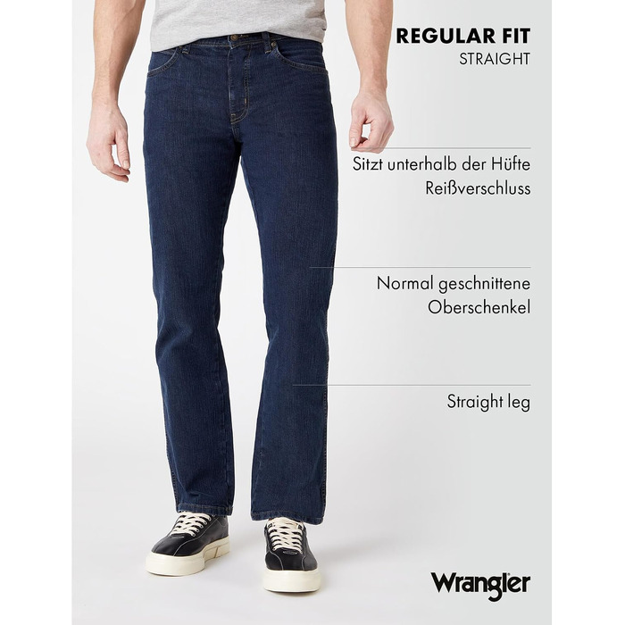 Чоловічі джинси Wrangler Regular Fit Durables Stonewash, темно-сині (Darkstone Blue), 33W / 32L