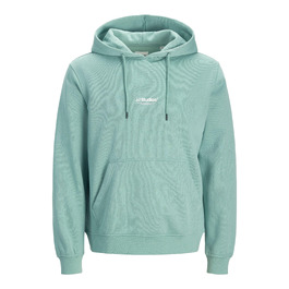 Чоловічий худі Jack & Jones з принтом, органічна бавовна, Mineral Blue, розмір XL
