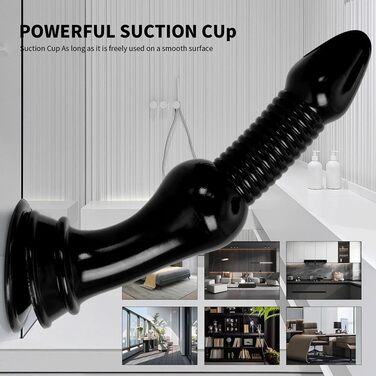 Анальний дildo Jixaxe 30 см з силікону - розширювач ануса, іграшка для стимуляції G-точки, чорний