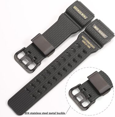 Ремінець для годинника Casio G-Shock GG-1000 та GWG-100, чорний, зі сталевою застібкою (сумісний з GG-1000-1A5CR, GG-1000-1A3CR, GWG-100-1A8JF)