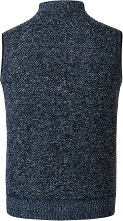 Чоловічий в'язаний жилет на блискавці з флісовою підкладкою, теплий зимовий кардиган без рукавів, розмір L, синій
