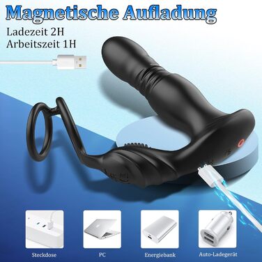 3-в-1 вібратори для анал, масажер простати для чоловіків, секс-іграшки для жінок з 10 режимами вібрації та телескопічною конструкцією