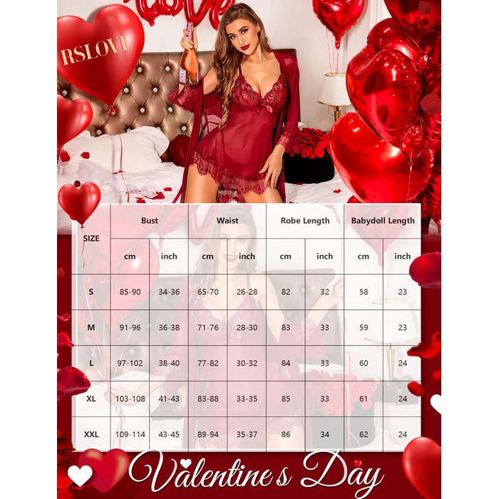 Сексуальна спідниця-сорочка з мережива RSLOVE для жінок, нічна сорочка, комплект ніжної домашньої сукні, червоний колір M