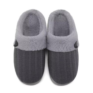 Жіночі зимові капці NineCiFun з плюшу та ефектом пам'яті (Memory Foam), протиковзкі, темно-сірі, розмір 38/39 EU