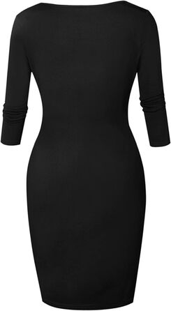 Жіноче обтисле міні-плаття OMZIN з глибоким вирізом та блискавкою, чорне