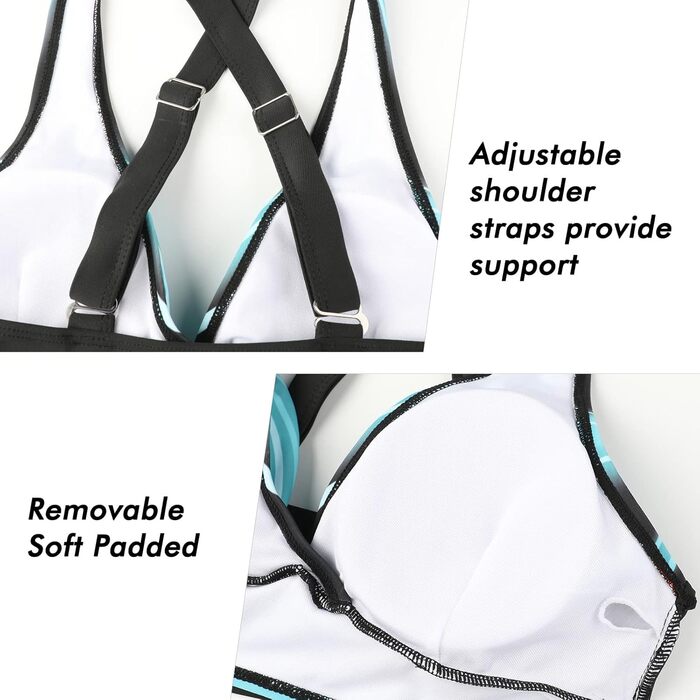 Жіночий двочастинний купальник Adigaber з V-подібним вирізом, квітковий принт, бікіні з животом, комплект M, синій у смужку