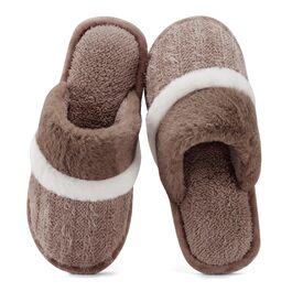 Зимові домашні капці GOEWY для жінок та чоловіків з ефектом пам'яті (Memory Foam), теплі та протиковзкі тапочки-шлепанці, коричневі, розмір 38/39 EU