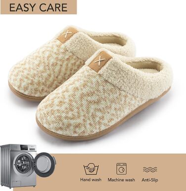 Жіночі теплі капці ULTRAIDEAS з плюшу та піною з пам'яттю (Memory Foam), м'які домашні та вуличні тапочки, бежеві, розмір 39 EU