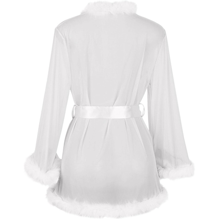 Жіноча білизна комплект великих розмірів: бюстгальтер та танга з еластичної шкіри (Wetlook) для вечірок, білий, розмір M