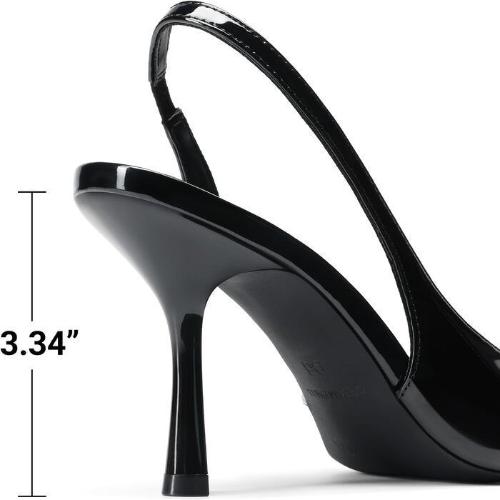 Жіночі туфлі-човники Slingback DREAM PAIRS з відкритим задником, чорні, лаковані, розмір 39 EU
