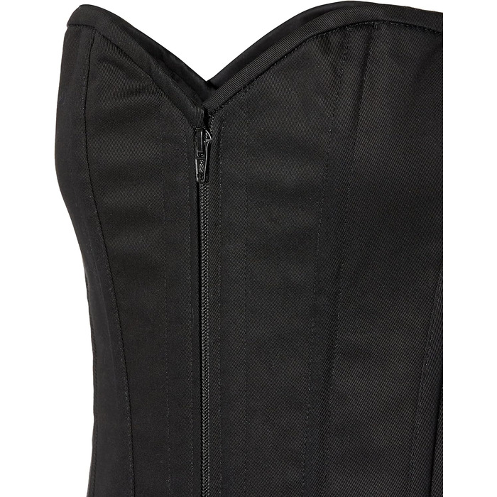 Корсет Daisy Corsets чорний бавовняний з суцільними ребрами жорсткості, розмір 6X