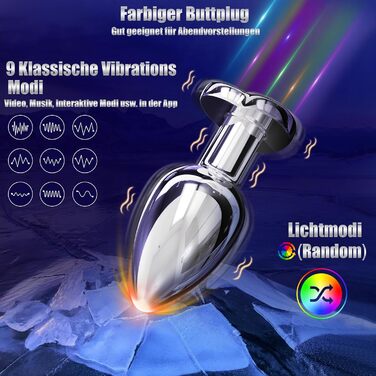 Вібратор для анусу Analspielzeuge з 9 режимами вібрації, стимуляція простати, для чоловіків та жінок (маленький)