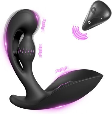 Анальний вібратор для чоловіків PINTLE з пультом керування: 10 режимів вібрації, масажер яєчок