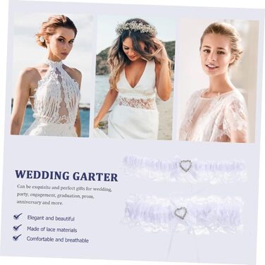 Набір мереживних стрічок для ніг (4 шт.) SHERCHPRY – аксесуари для весілля та урочистих подій, білі мереживні стрічки для ніг, 18x4 см